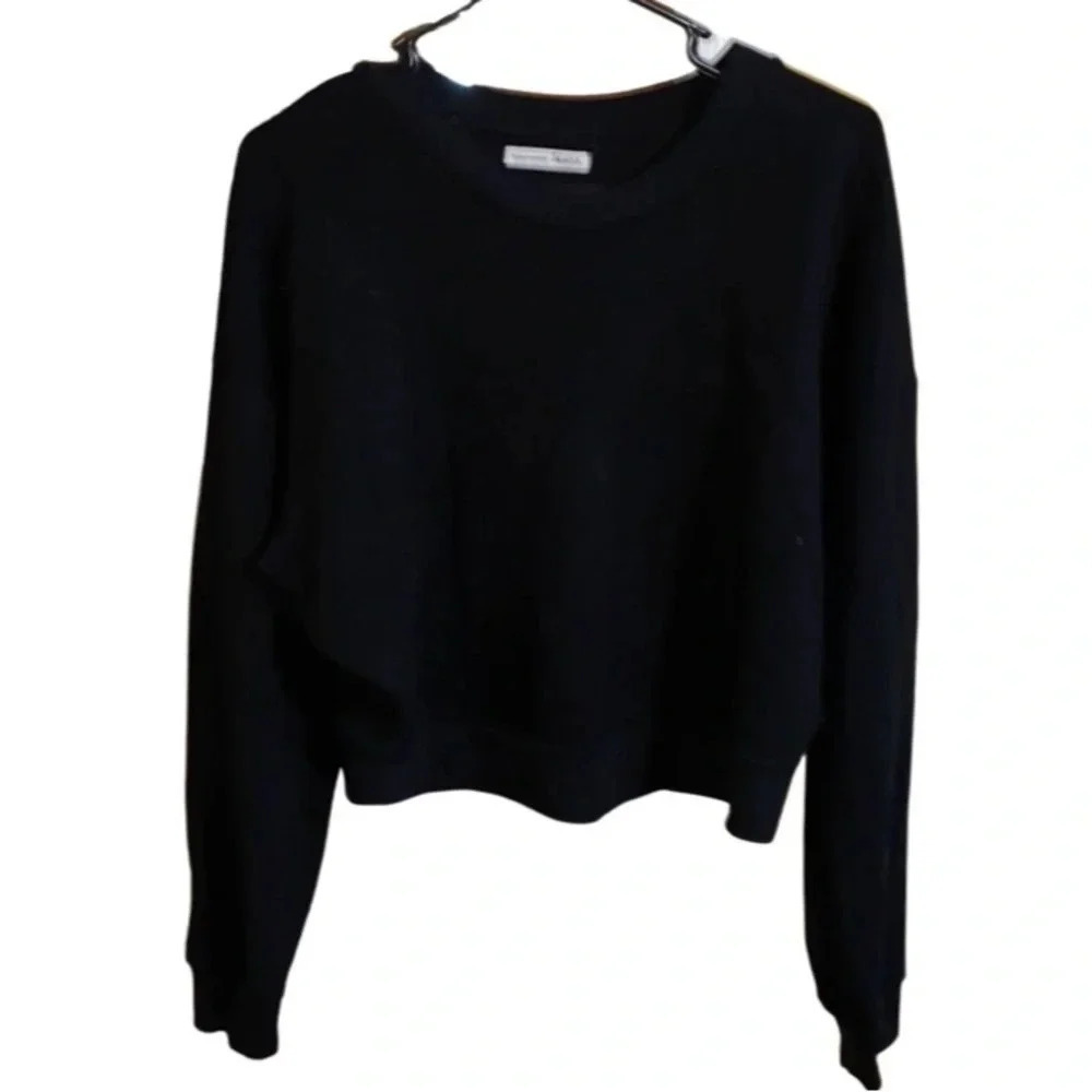 Reformation Jeans Cropped Black Sweatshirt Size Medium